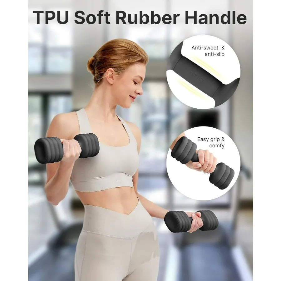 Adjustable Dumbbell Set of 2, 4-in-1 Hand Weights
