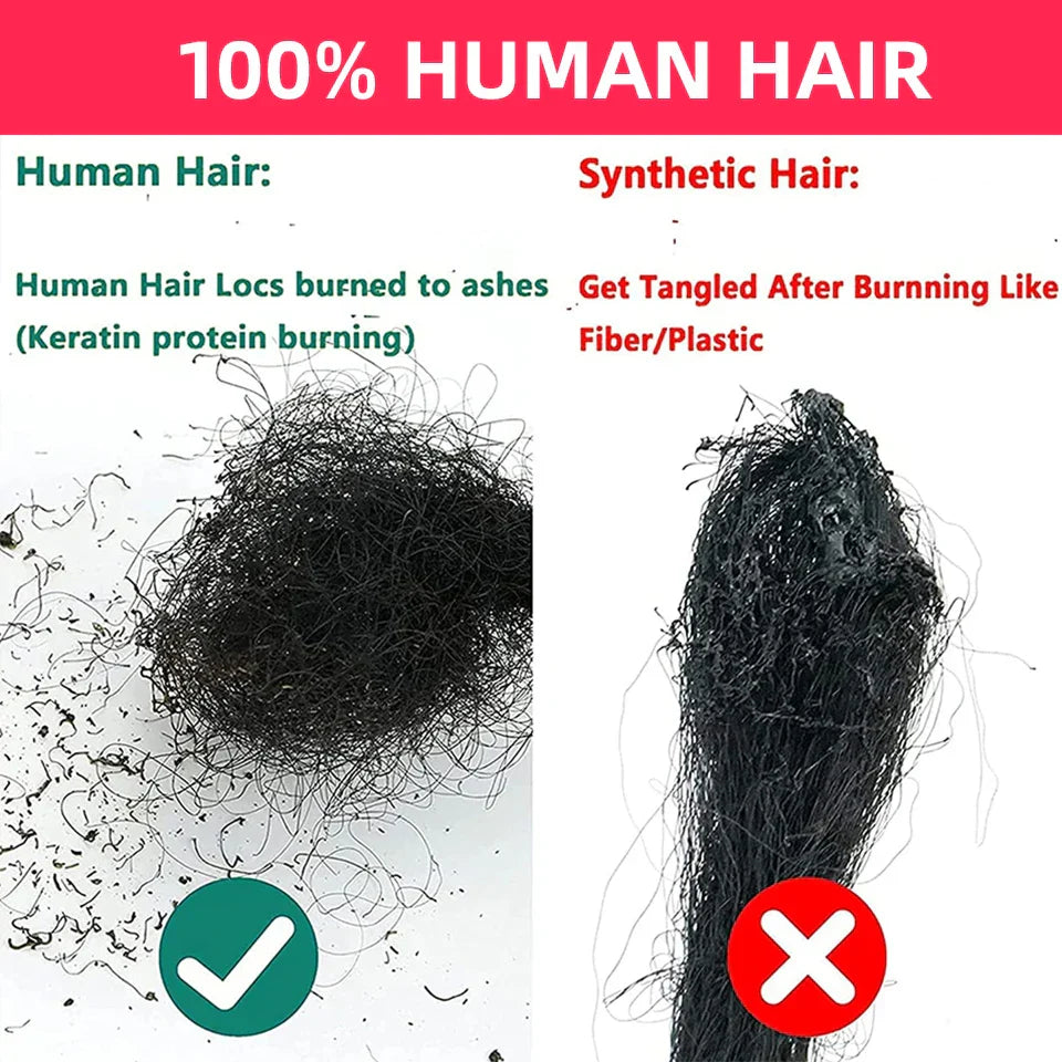 Human Hair Kinky Straight Crochet Locs 20/18inch