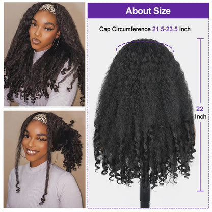 Afro Curly Headband Wigs for Black Women