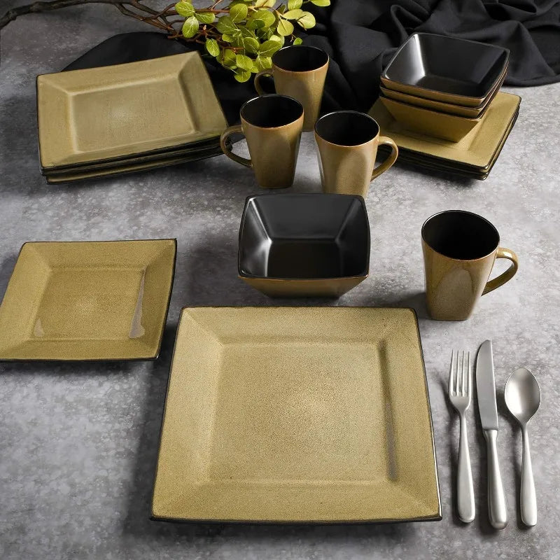 Reactive Glaze Stoneware Dinnerware Set