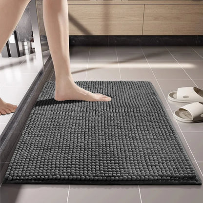 Chenille Bath Mat Water Absorbent Non Slip Rug