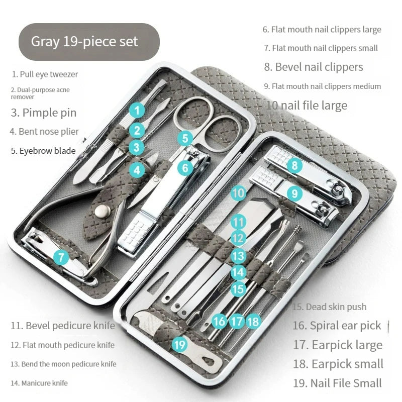 19Pcs Professional Nail Tools