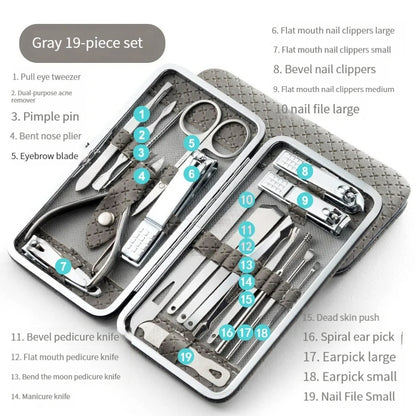 19Pcs Professional Nail Tools