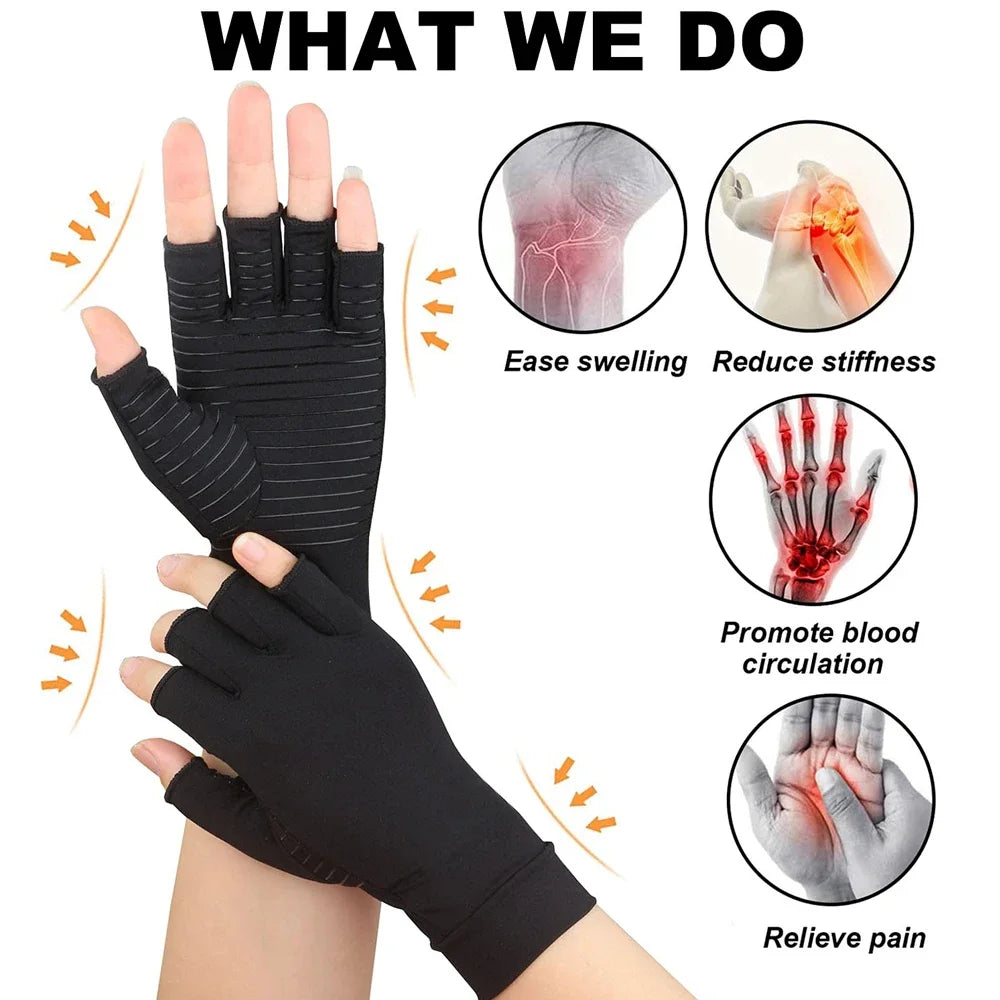 Fingerless compression gloves, view 3