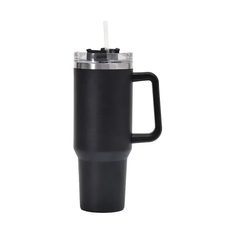 Insulated Tumbler with Handle and Straw