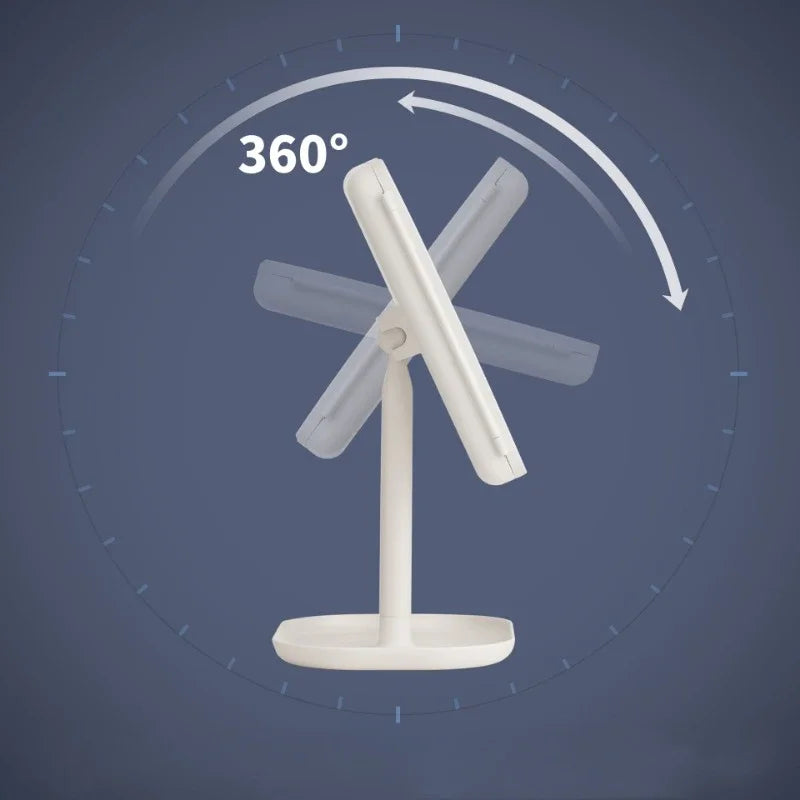 Trifold Makeup Mirror LED Lights