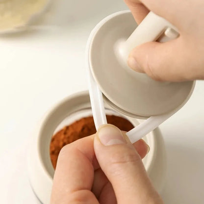 Glass Seasoning Bottle With Telescopic Spoon