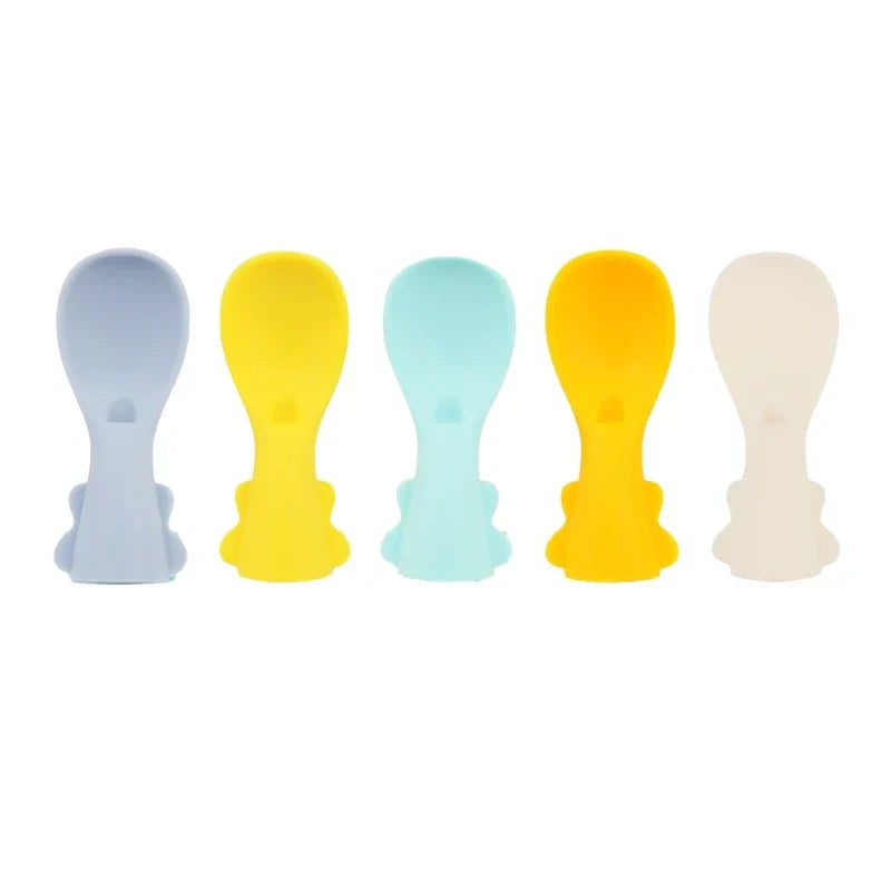 5 Pcs Soft Flexible Silicone Baby Spoons