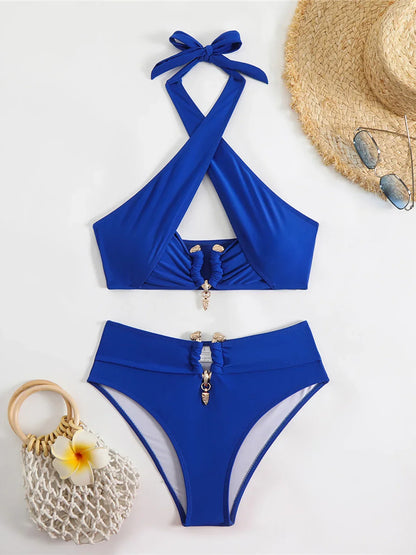 Halter cutout bikini, view 8