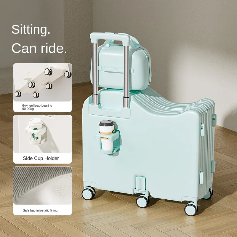 Children's Luggage Set with USB Cup Holder
