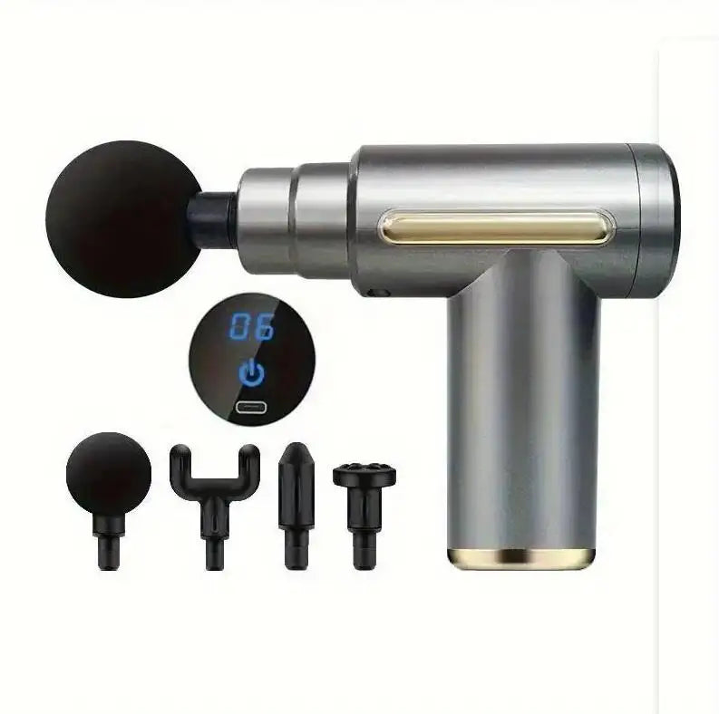 Mini Massage Gun with 4 Heads, USB-C Rechargeable