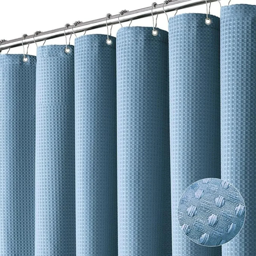 Waterproof Plain Waffle Shower Curtain