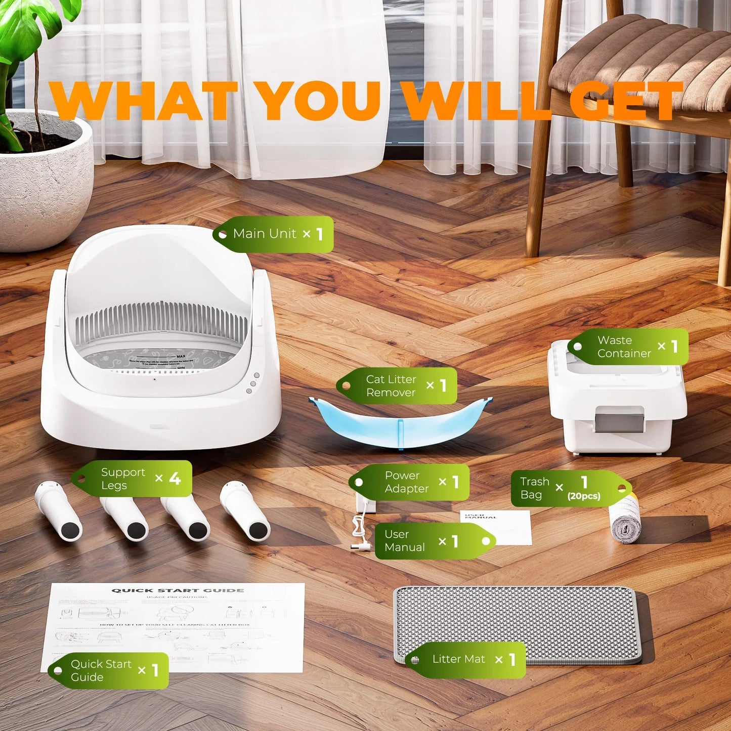 PetPivot AS11 Open-Top Automatic Self Cleaning Cat Litter Box