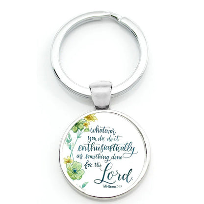 Keychain With Printed Bible Quote