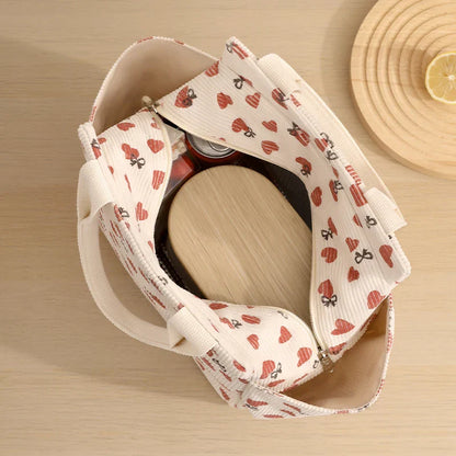 Corduroy Thermal Insulation Lunch Box