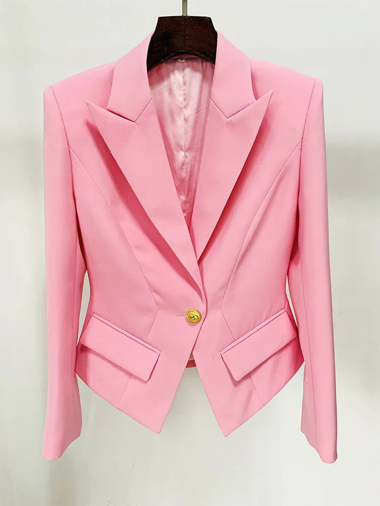 Designer Slim Fitting Single Button Blazer