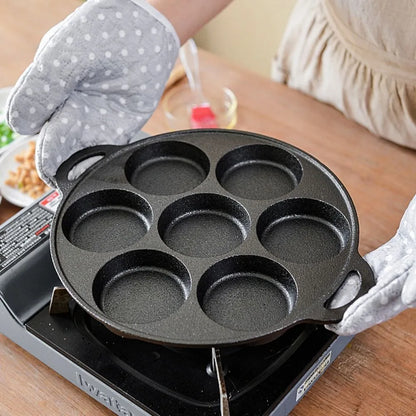 Multipurpose Cast Iron 7 Hole Non-Stick pan