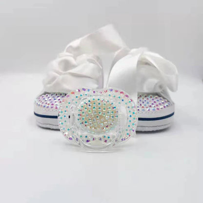 Diamond Baby Shoes Pacifier Set