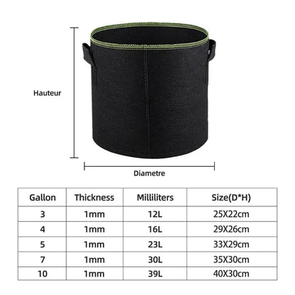 5Pcs  Grow Bags Gardening Fabric