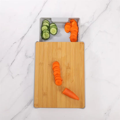 Kitchen Chopping Blocks with Storage Drain Storage Box,