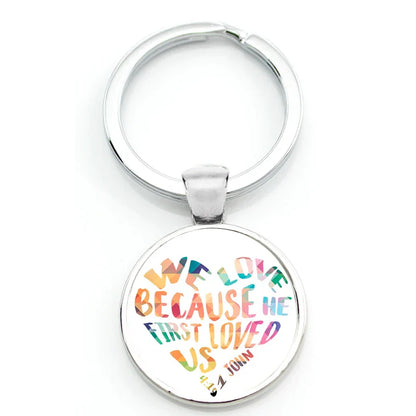 Keychain With Printed Bible Quote