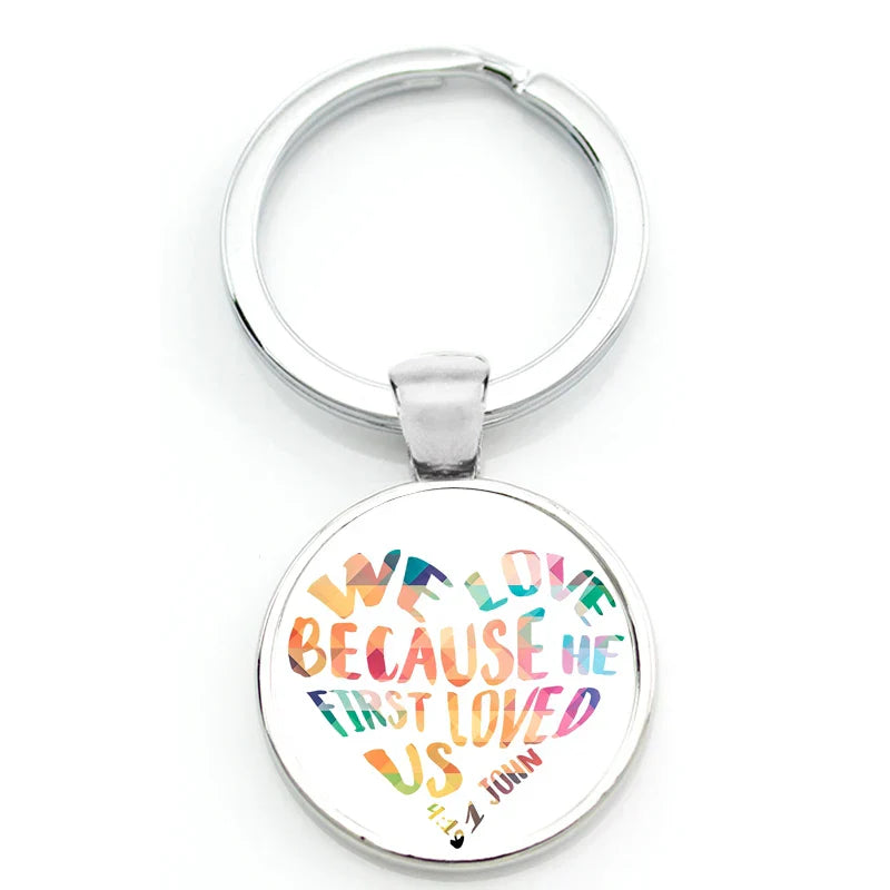 Keychain With Printed Bible Quote
