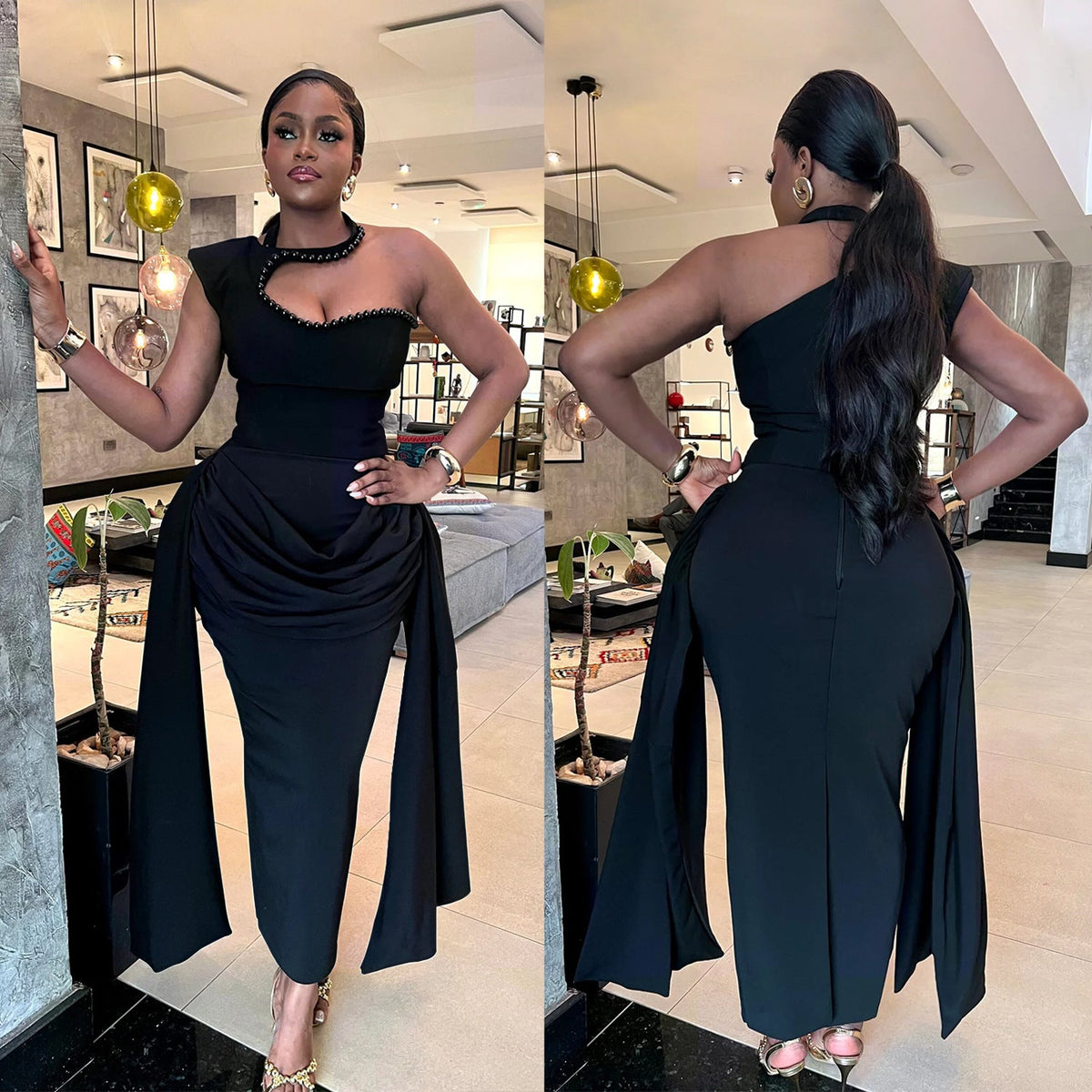 Ribbon waist dress, view 2