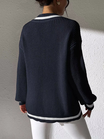 Pearl-trim V-neck sweater, view 10