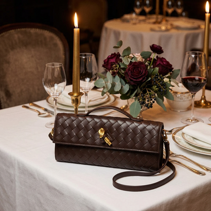 Woven Leather Wristlet