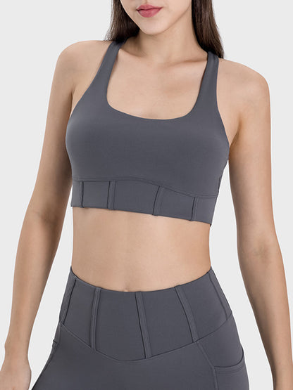 Square Neck Wide Strap Active Tank - MONLANE