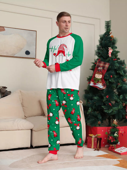 Full Size Christmas Gnome Print Matching Family Pajama Set Plus Size