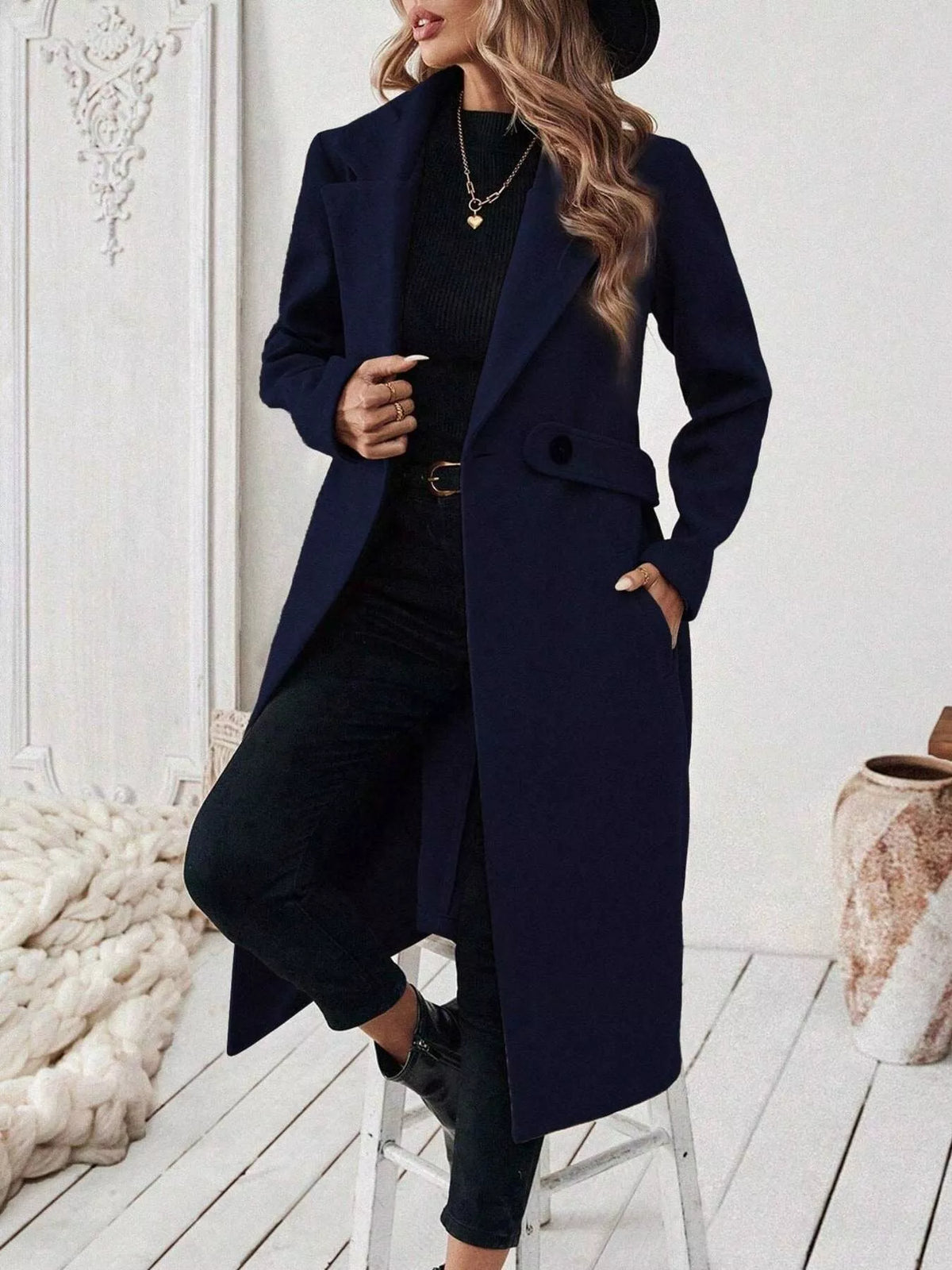 Single-Button Longline Coat
