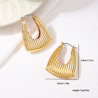 18K Gold-Plated Triangular Hoop Earrings