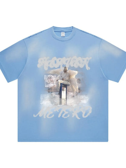 Graphic Round Neck Short Sleeve Men's T-Shirt