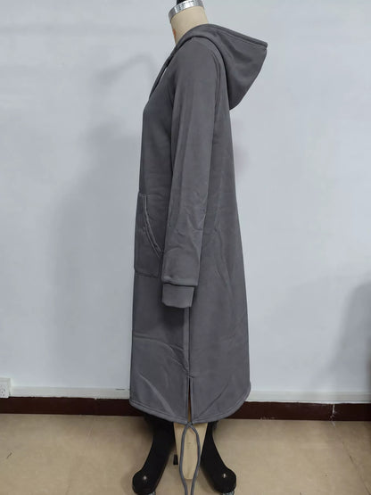 Hooded sweatshirt midi dress, view 18
