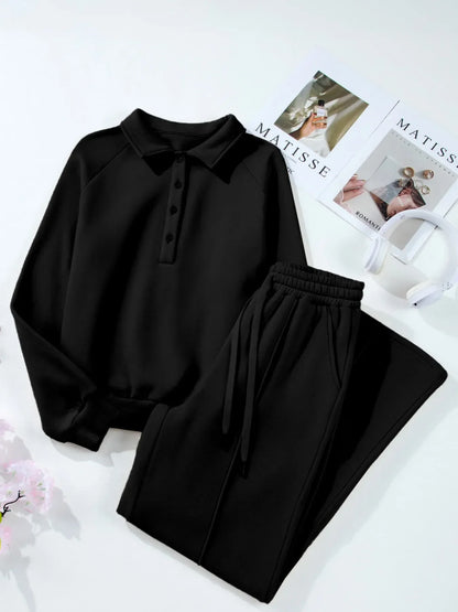 Sweatshirt and High Waist Pants Active Set