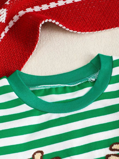 Children's Christmas Striped Pajama Set