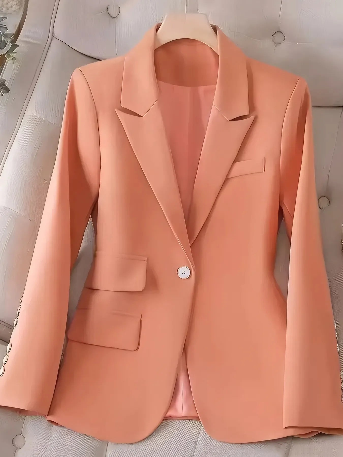 Long Sleeve Single-Button Blazer