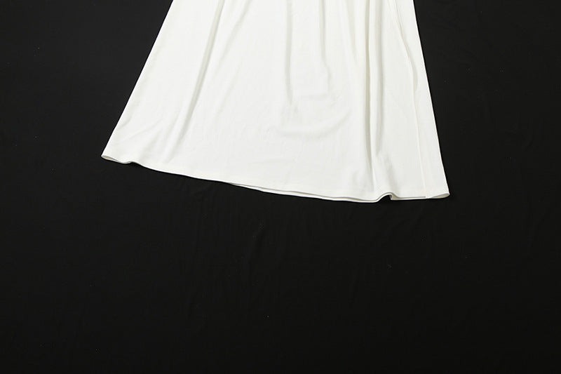 Strapless Backless Split Ribbon Skirt Set