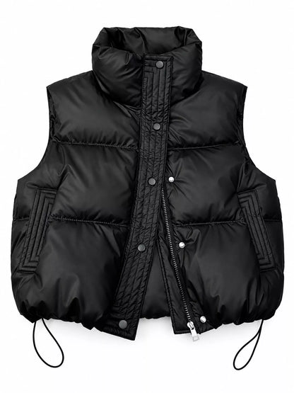 Plus size puffer vest, view 2