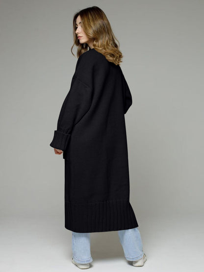 Open Front Dropped Shoulder Cardigan