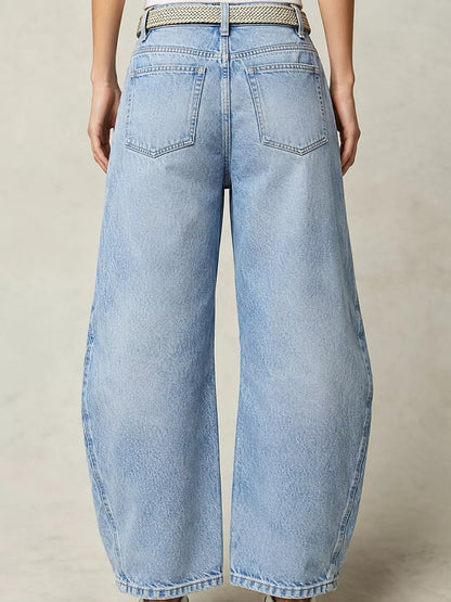 High-waist barrel-leg jeans, view 7
