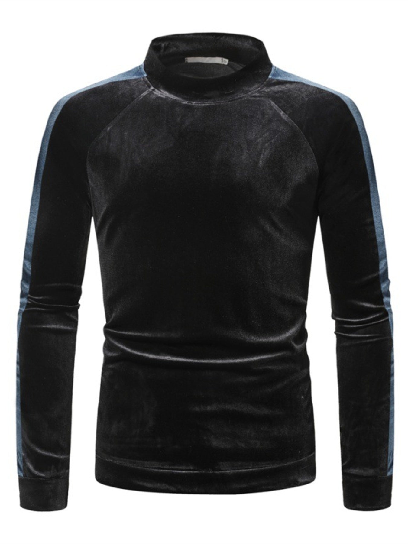 Men's Velvet Turtleneck Long Sleeve T-Shirt