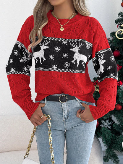 Plus size reindeer Christmas sweater, view 13