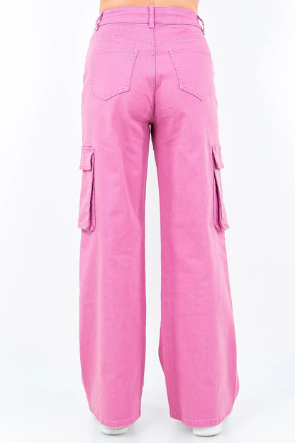 American Full Size Wide Leg Cargo Pants