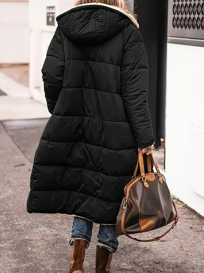 Plus Size Zip Up Hooded Coat