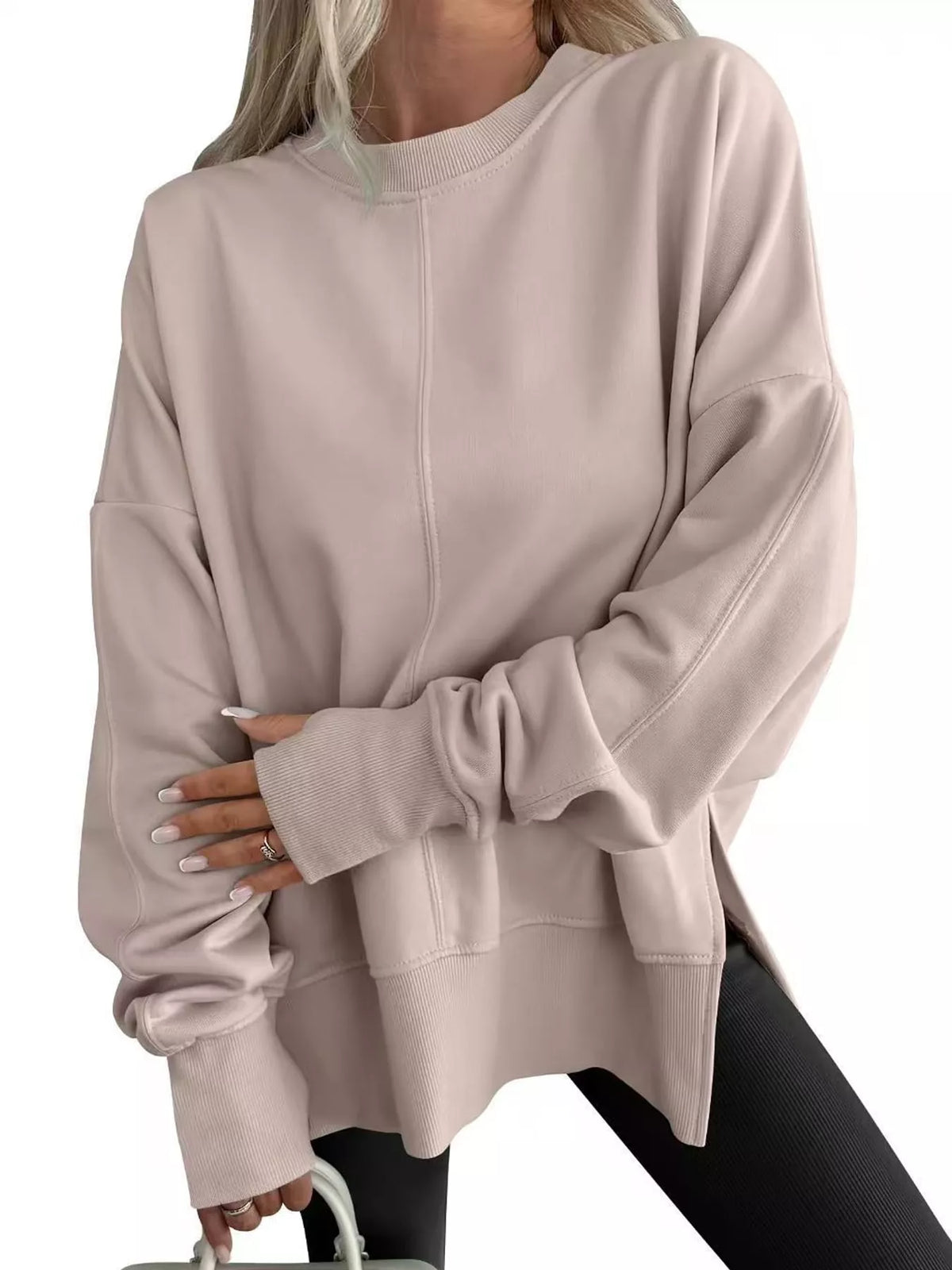Oversized side-slit sweatshirt, view 46
