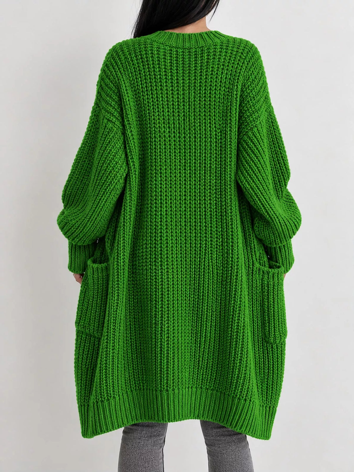 Plus size chunky knit cardigan, view 3