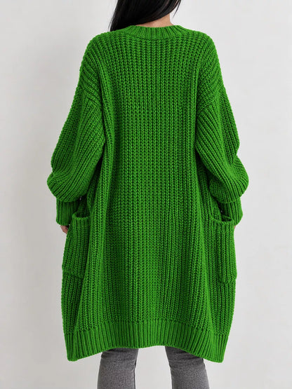 Chunky knit openwork cardigan, view 3