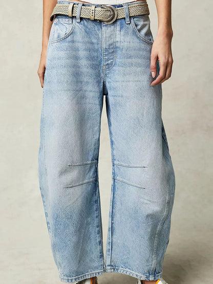 High-waist barrel-leg jeans, view 5